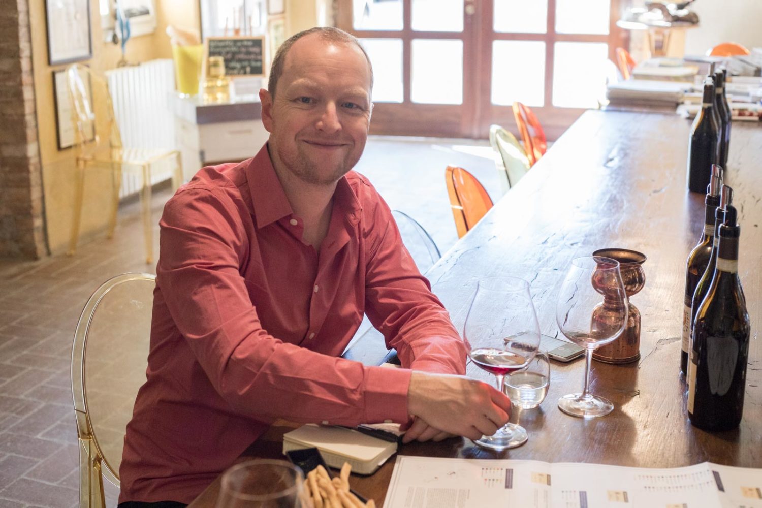 Wine writer Kevin Day tastes the latest Barolo vintage at Oddero in La Morra, Italy ©Hailey Day/Opening a Bottle
